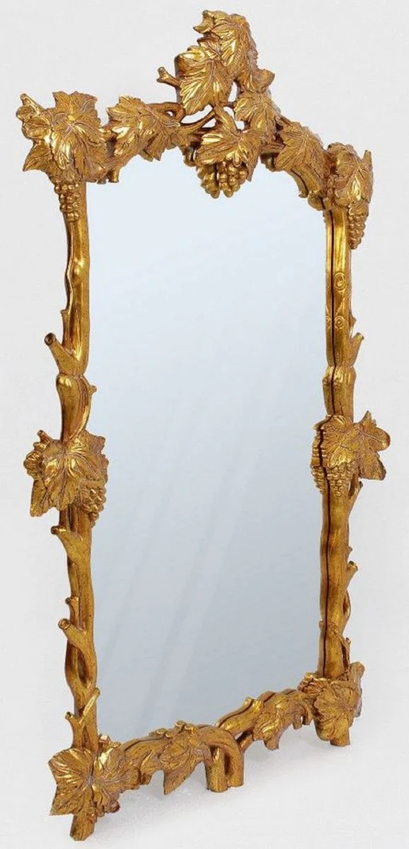 Luxus Barock Spiegel Weinreben Antik Gold - Prunkvoller Wandspiegel im Barockstil - Antik Stil Garderoben Spiegel - Wohnzimmer Spiegel - Barock Möbel