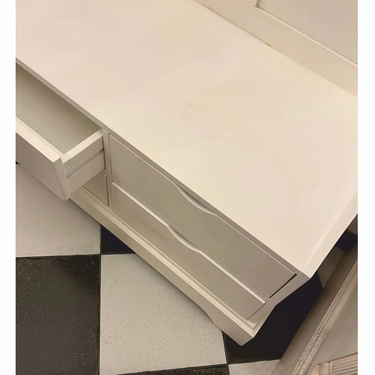 Landhausstil Garderobe Weiß / Dunkelbraun 140 x 50 x H. 220 cm - Ausstellungsstück