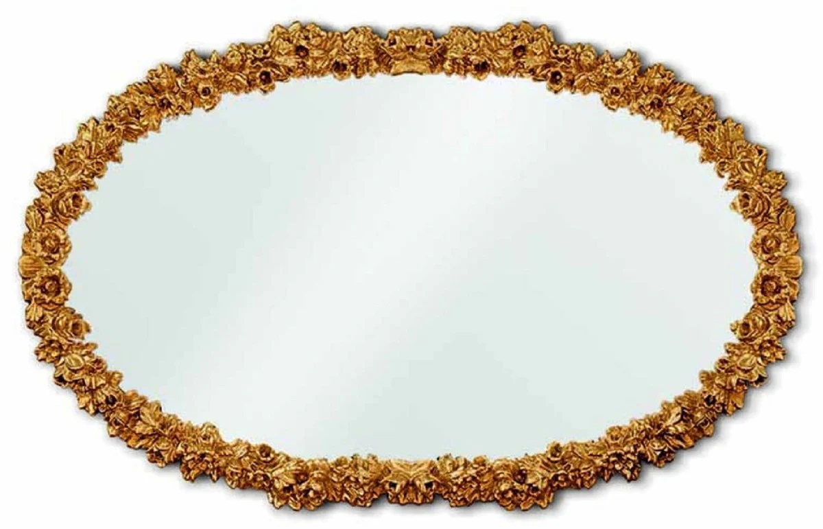 Luxus Barock Spiegel Gold 142,5 cm - Barockstil Wandspiegel - Made in Italy