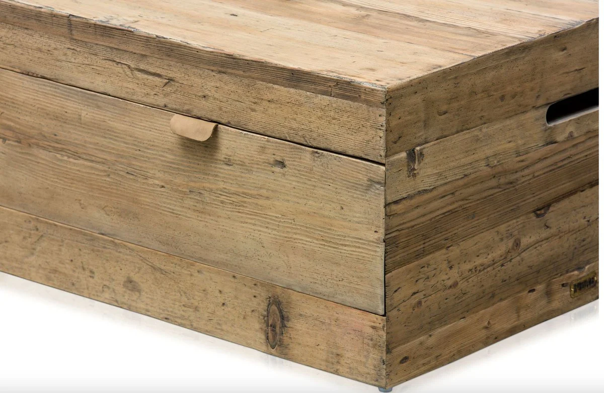 Landhausstil Couchtisch mit Schublade Naturfarben 130 x 80 x H. 40 cm - Wohnzimmermöbel im Landhausstil