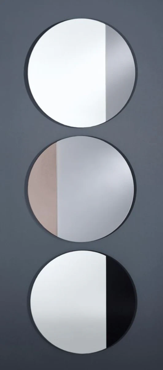 Luxus Spiegel Schwarz Ø 58 cm - Designermöbel & Accessoires