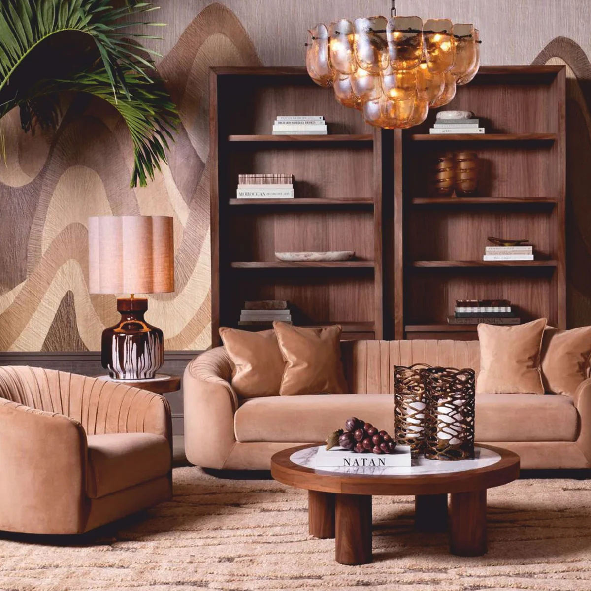 Luxus Wohnzimmer Teppich Beige / Braun - Verschiedene Größen