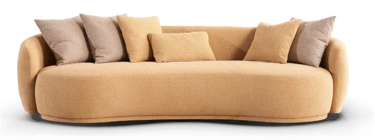 Luxus 4er Sofa Orange 270 x 97 x H. 76 cm - Wohnzimmer Sofa - Hotel Sofa - Wohnzimmer Möbel - Hotel Möbel - Luxus Möbel - Luxus Einrichtung - Wohnzimmer Einrichtung