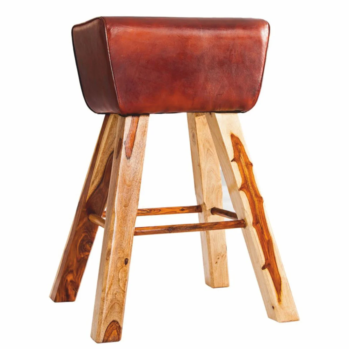 Designer Echtleder Barstuhl Braun - Barhocker - Möbel Restaurant Hotel