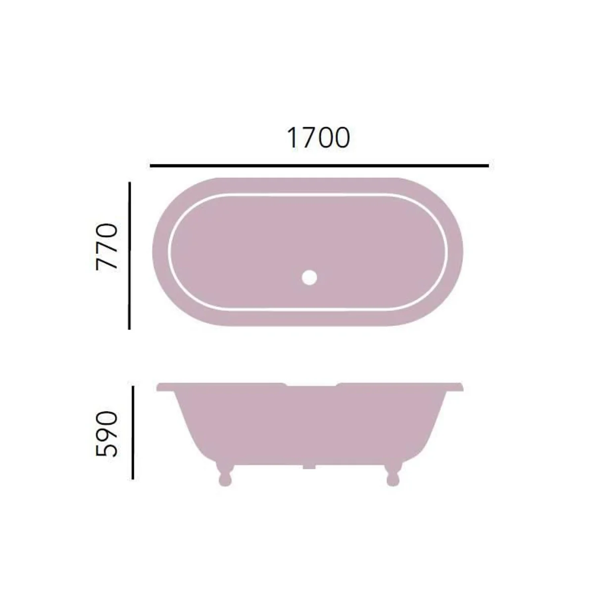 Luxus Gusseisen Badewanne Hellblau / Weiß 170 cm - Gebogene freistehende Badewanne - Barock & Jugendstil Badezimmer Möbel