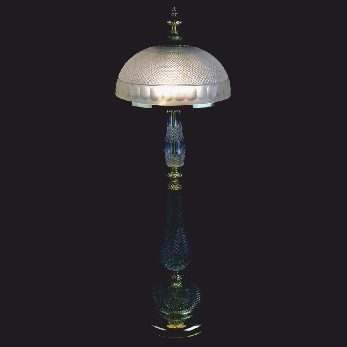 Luxus Barock Kristall LED Stehleuchte Gold Glänzend Ø 35 x H. 107 cm