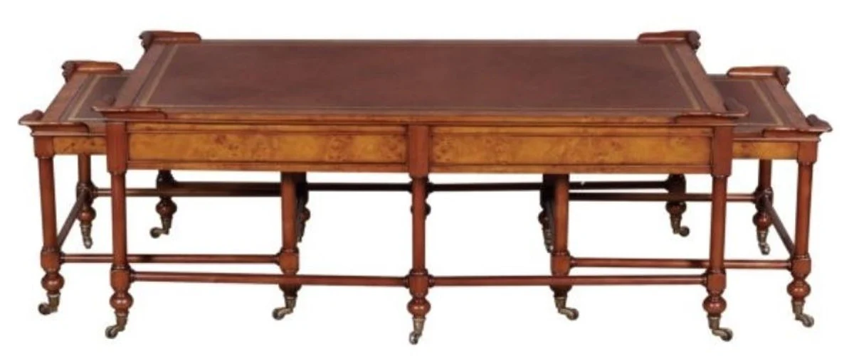 Luxus Wohnzimmer Couchtisch Hellbraun / Braun 133 x 81 x H. 50 cm - Luxus Qualität