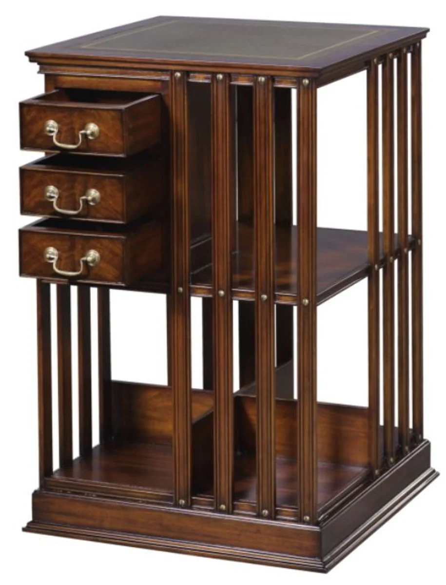 Luxus Mahagoni Bücherschrank Braun / Grün 49 x 49 x H. 80 cm - Luxus Kollektion