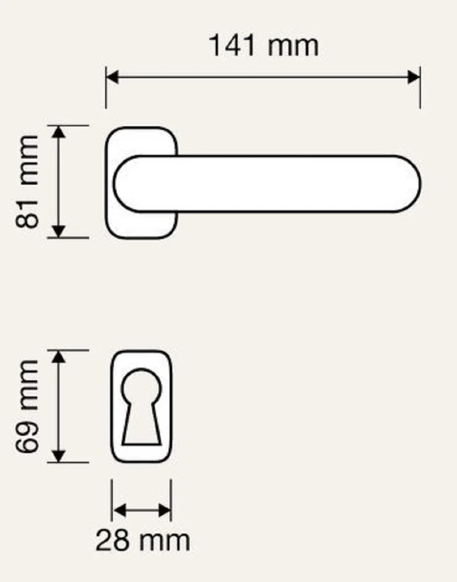 Jugendstil Türklinken Set Französisches Gold 14,1 x H. 8,1 cm - Barock & Jugendstil Türgriffe im klassischen Design