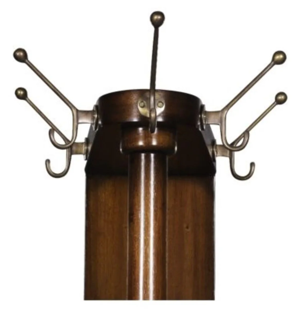 Luxus Mahagoni Garderobenständer Braun 35 x 52 x H. 192 cm - Hotel & Restaurant Möbel Vintage Garderobe