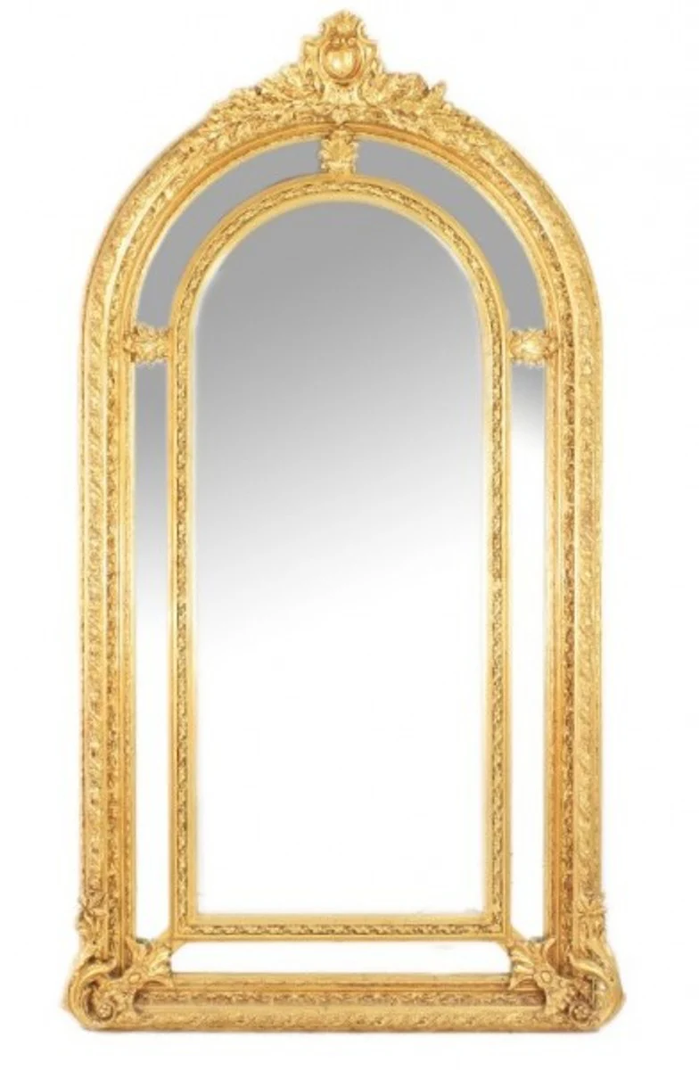 Riesiger Luxus Barock Wandspiegel Gold Versailles 210 x 115 cm - Massiv und Schwer - Goldener Spiegel