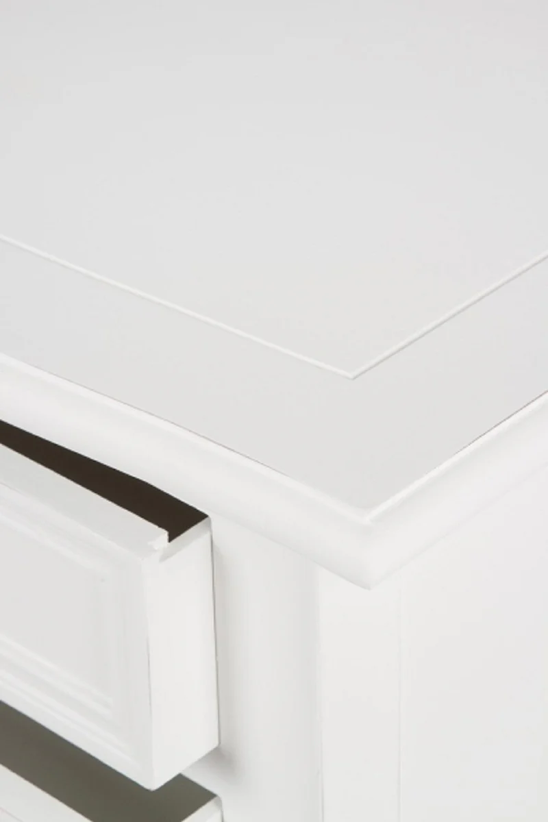 Landhausstil Shabby Chic Beistelltisch mit 2 Schubladen Antik Weiß 55 x 40 x H. 73 cm - Landhausstil Möbel