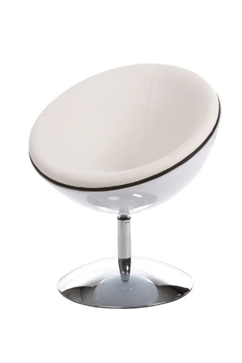 Designer Drehsessel, Weiß/Hochglanz Weiß Lounge Sessel - Moderner Stuhl