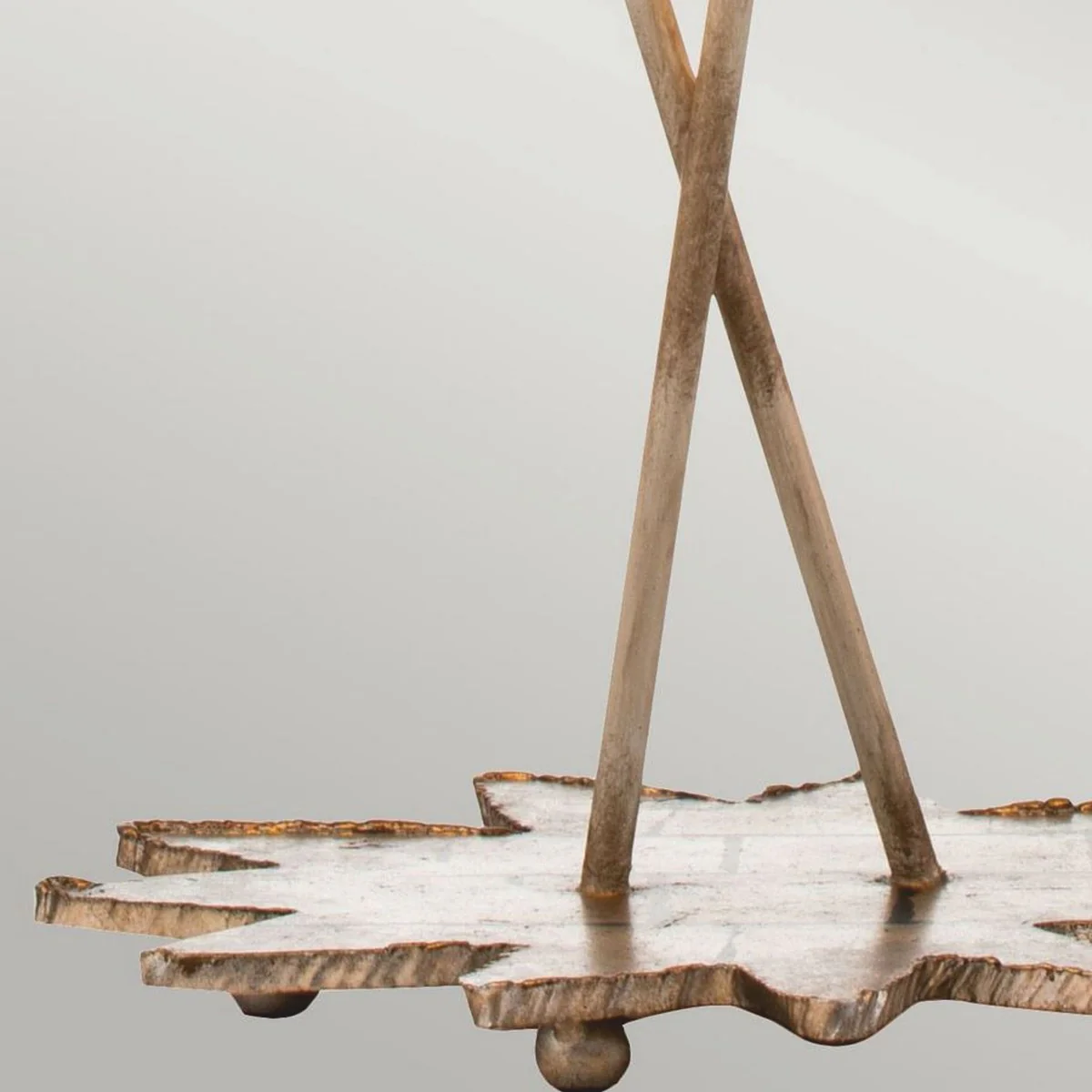 Luxus Doppel Tischleuchte Gold / Taupe H. 102,7 cm - Luxus Leuchten