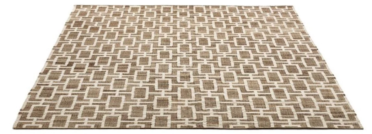 Luxus Jute Teppich Naturfarben / Weiß 300 x 400 cm - Luxus Wohnzimmer Accessoires