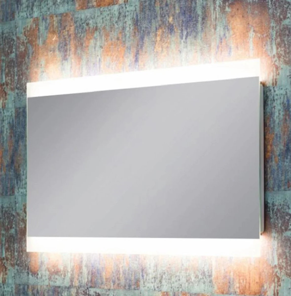 Luxus Badezimmer Spiegel 120 x 4 x H. 50 cm - Wandspiegel mit LED Hintergrundbeleuchtung - Badezimmer Möbel - Badezimmer Accessoires - Luxus Möbel