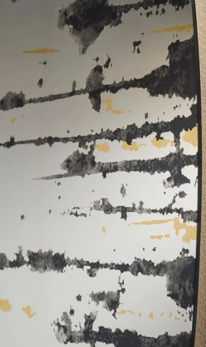 Designer Wandspiegel Schwarz / Gold 76 x H. 110 cm - Luxus Wohnzimmer Spiegel