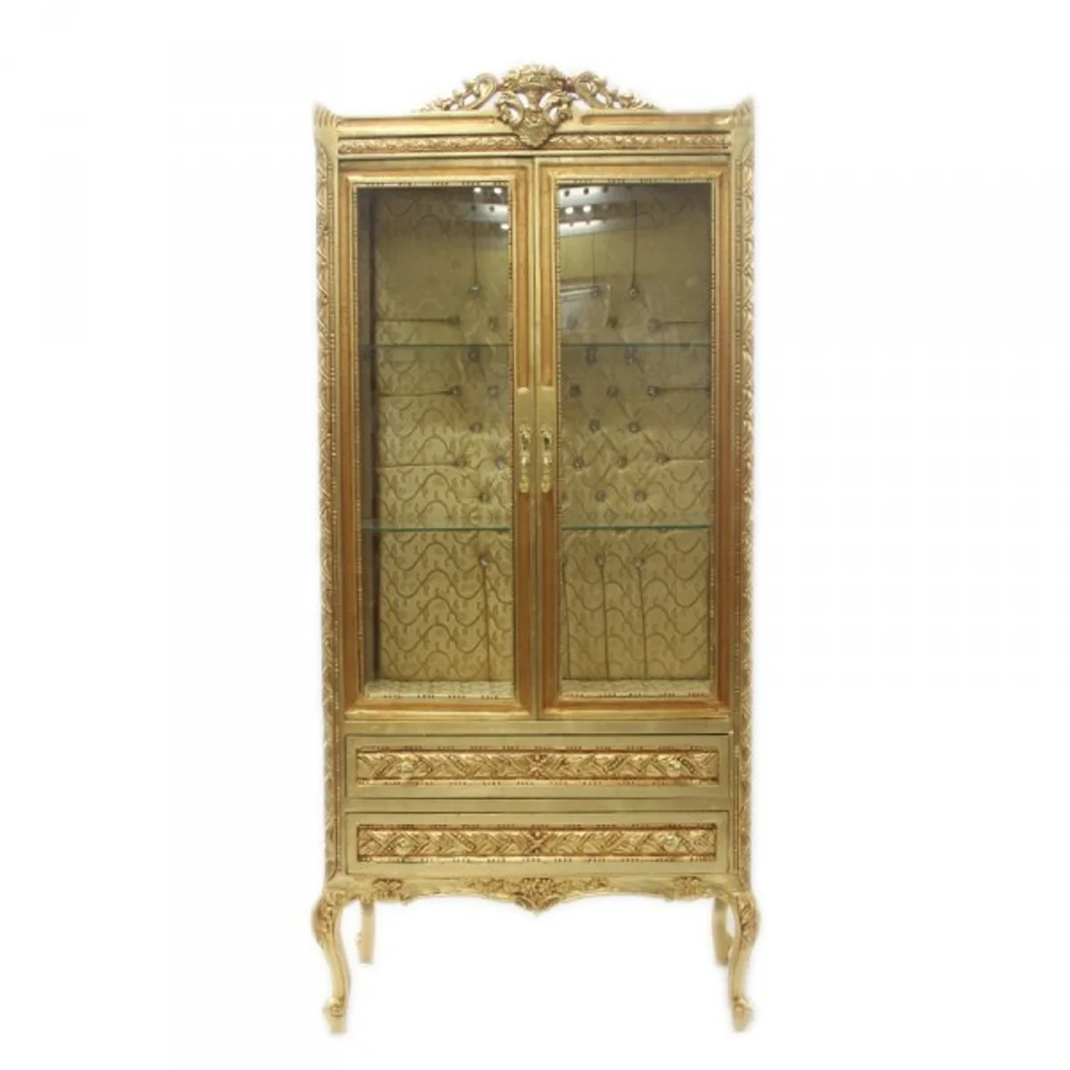 Barock Vitrine Gold ModF4 - Doppel Vitrinenschrank