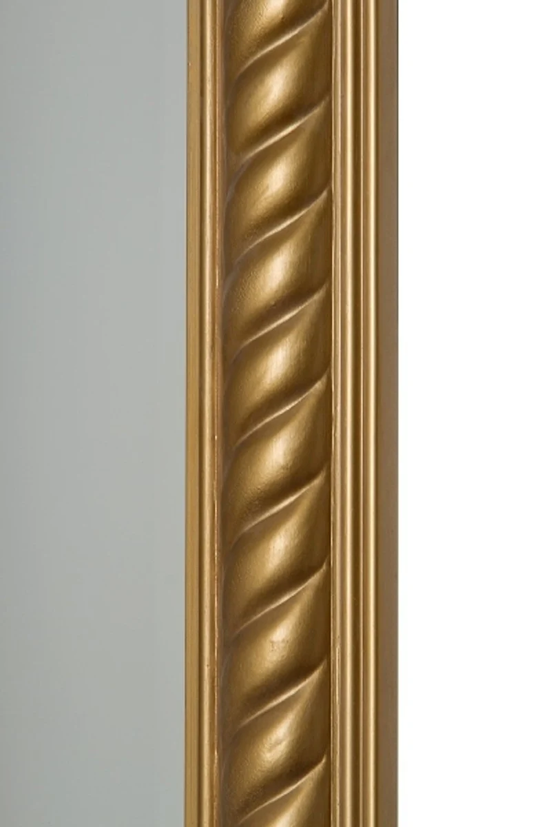 Barock Standspiegel Gold mit wunderschönem antik-goldenem Kordelrahmen H. 180 cm - Handgefertigt