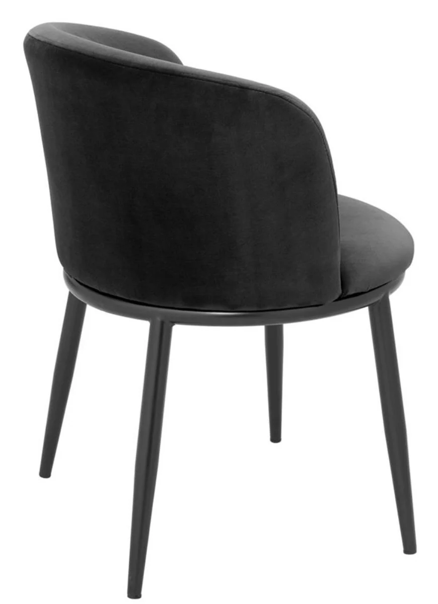 Luxus Esszimmerstuhl Set Schwarz 57 x 57 x H. 74 cm - Esszimmermöbel