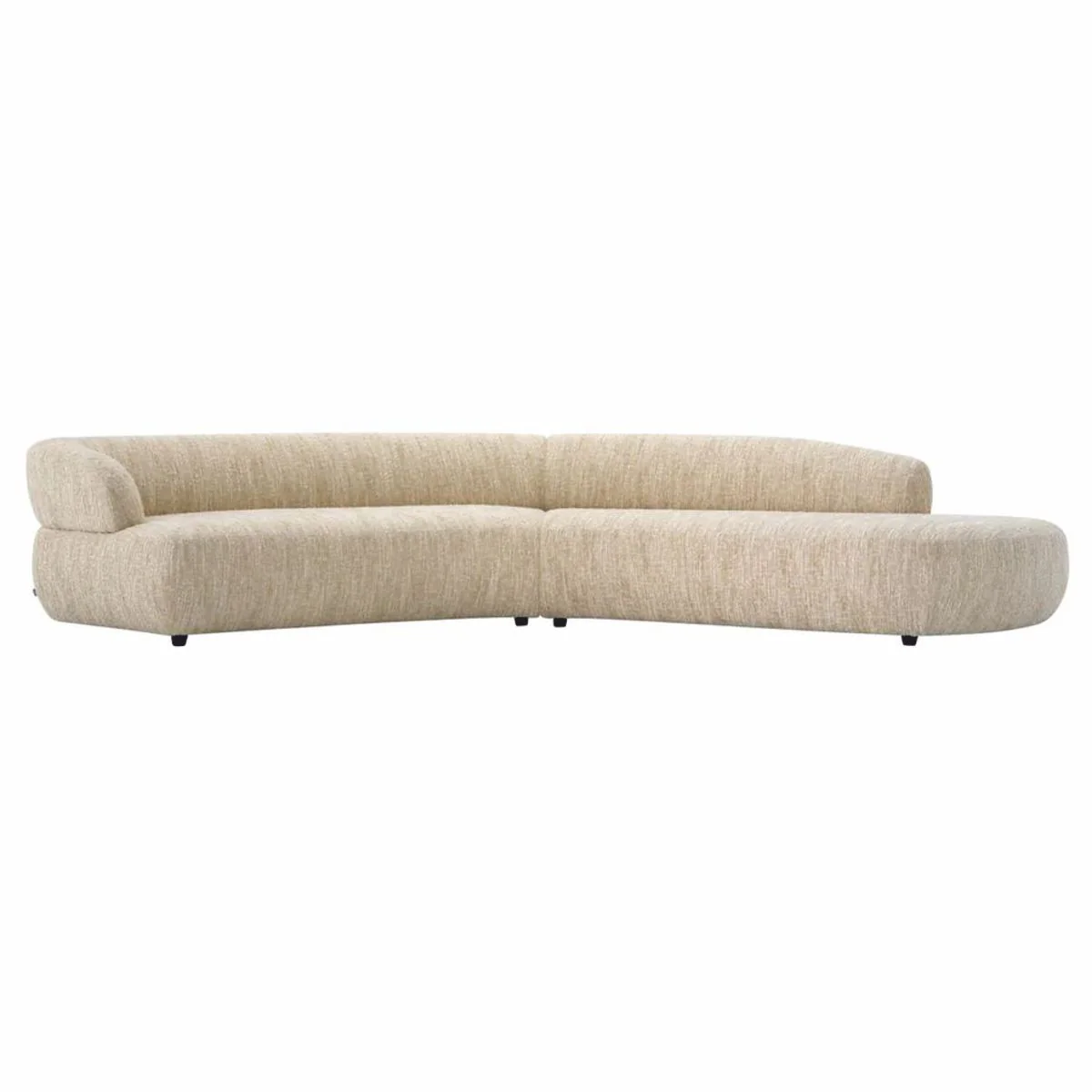 Luxus Sofa Creme / Schwarz 360 cm - Gebogenes Wohnzimmer & Hotel Sofa