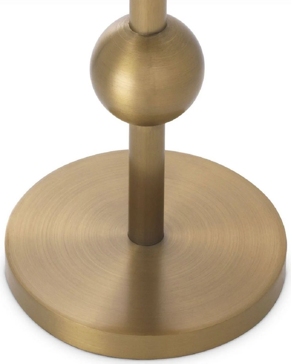 Luxus Beistelltisch Messingfarben Ø 26 x H. 45,5 cm - Runder Edelstahl Tisch mit Spiegelglas - Luxus Wohnzimmer Möbel