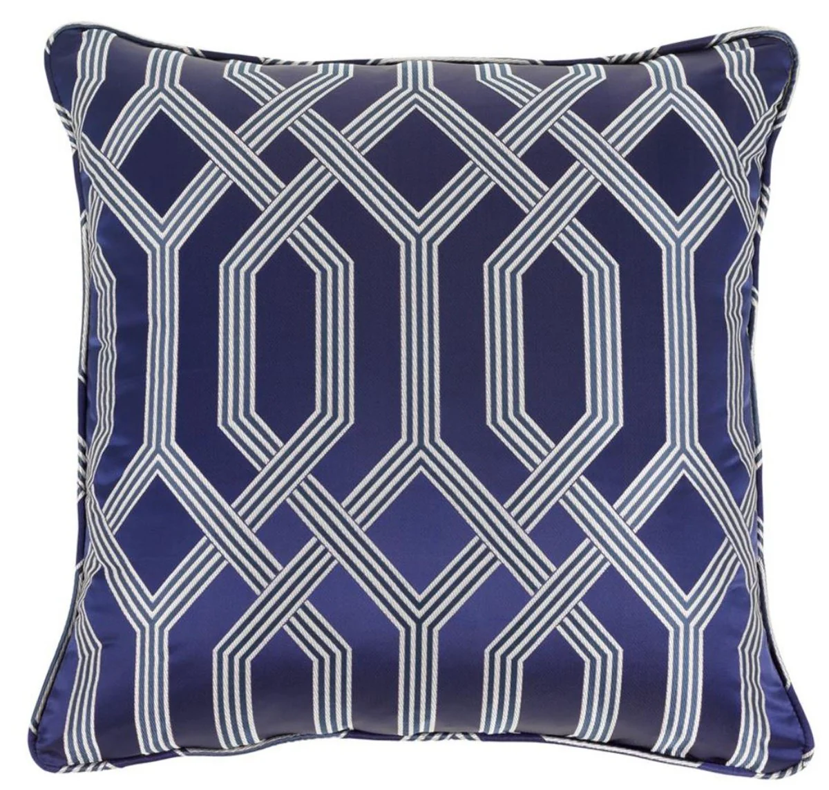 Luxus Kissen blau mit Muster 60 x 60 cm - Luxus Accessoires