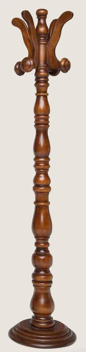 Luxus Garderobenständer Braun Ø 36 x H. 178 cm - Massivholz Kleiderständer - Garderoben Möbel - Hotel Möbel - Luxus Kollektion - Made in Italy