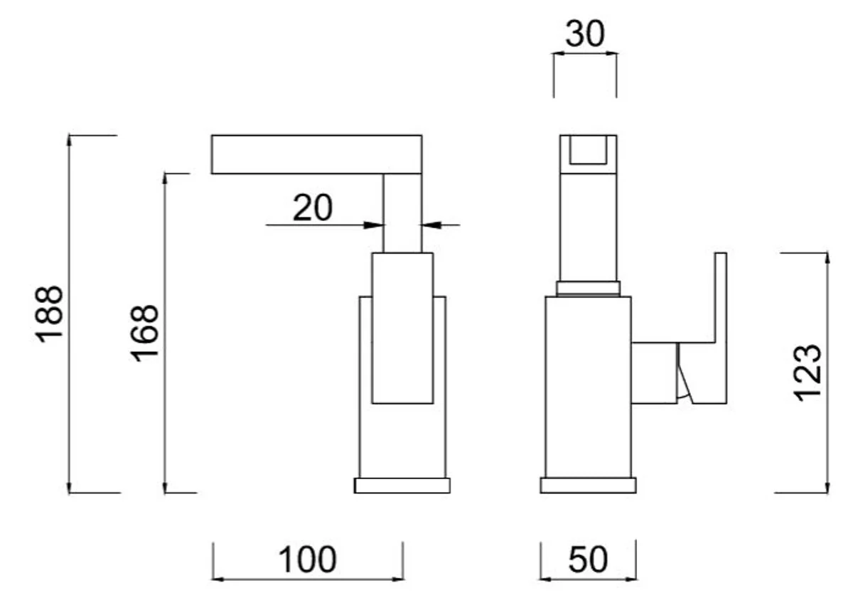 Luxus Badezimmer Waschtischarmatur Silber H. 18,8 cm - Einhand-Waschtischbatterie mit Wasserfall-Auslauf