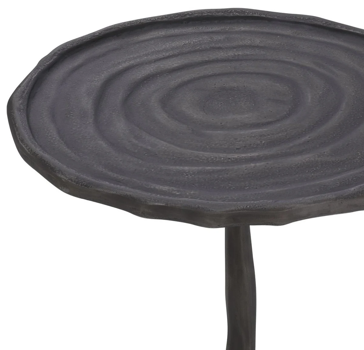 Luxus Beistelltisch Bronzefarben Ø 27,5 x H. 48 cm - Runder Metall Tisch in Holzoptik - Wohnzimmer Möbel - Luxus Möbel