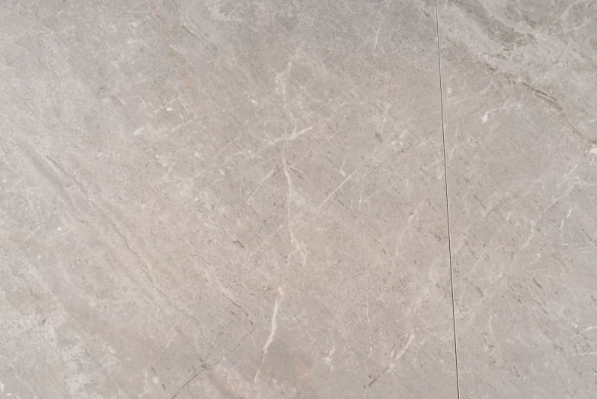 Luxus Esstisch Grau / Matt Anthrazit 160-210 x 90 x H. 76 cm - Moderner ausziehbarer Esszimmertisch mit Keramikplatten in Marmoroptik - Luxus Esszimmer Möbel