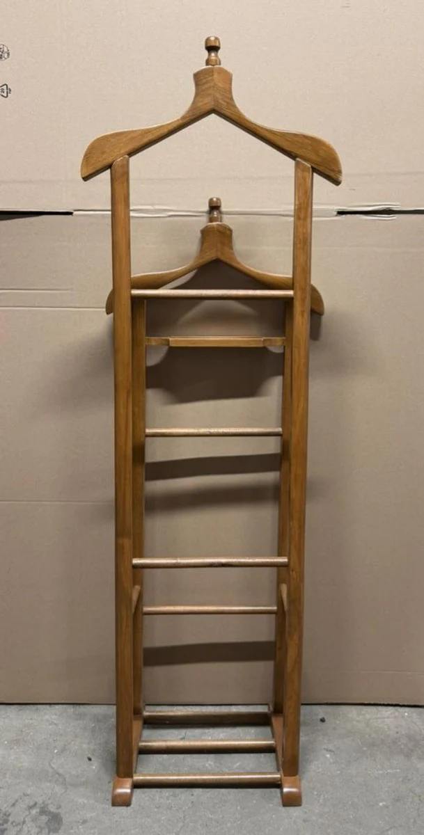 Luxus Massivholz Garderobenständer Braun H. 147 cm - Garderoben Möbel