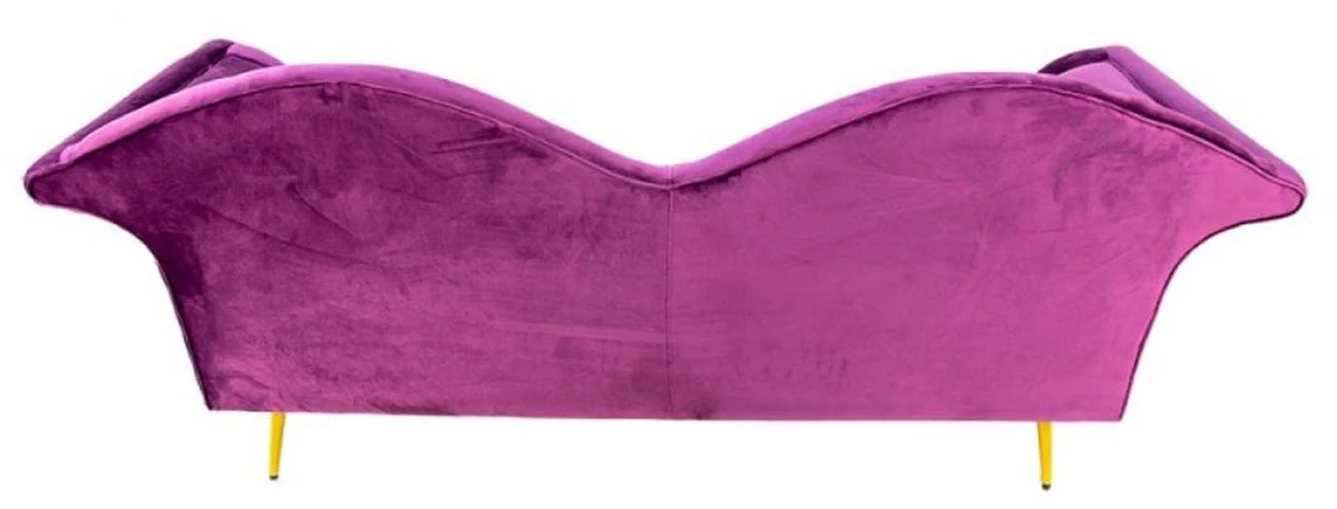 Luxus Designer 3er Sofa Lila / Gold 215 x 73 x H. 85 cm - Wohnzimmer Sofa - Wohnzimmer Möbel - Luxus Möbel - Designer Möbel - Wohnzimmer Einrichtung - Luxus Einrichtung