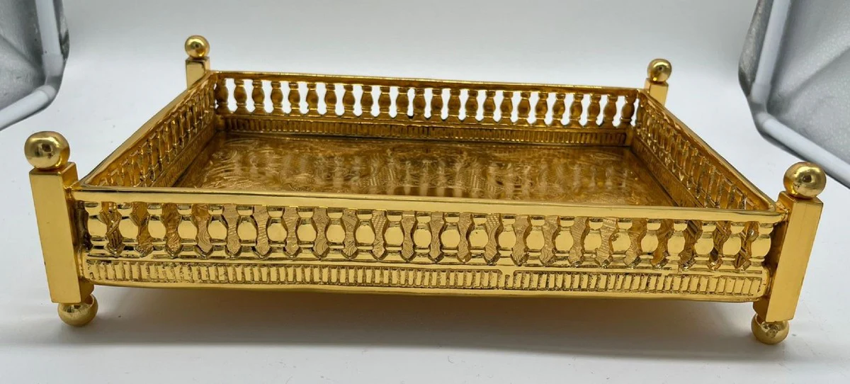 Luxus Messing Serviertablett Gold 32 cm