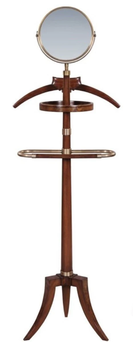 Luxus Dressboy mit Spiegel Braun 51 x 36 x H. 160 cm - Kleiderständer Garderobenständer Anzugständer Stummer Diener Herrendiener