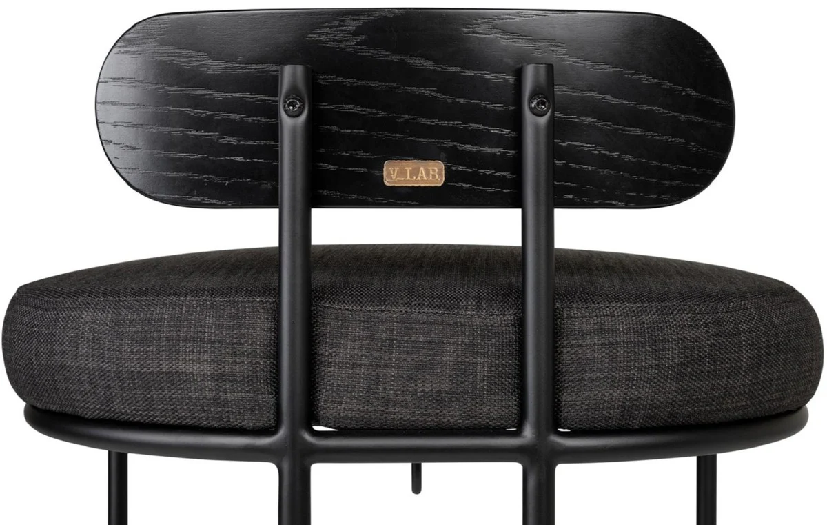 Designer Barstuhl Schwarz 46 x 46 x H. 92 cm - Moderner Barhocker mit pulverbeschichtetem Stahl - Luxus Barmöbel