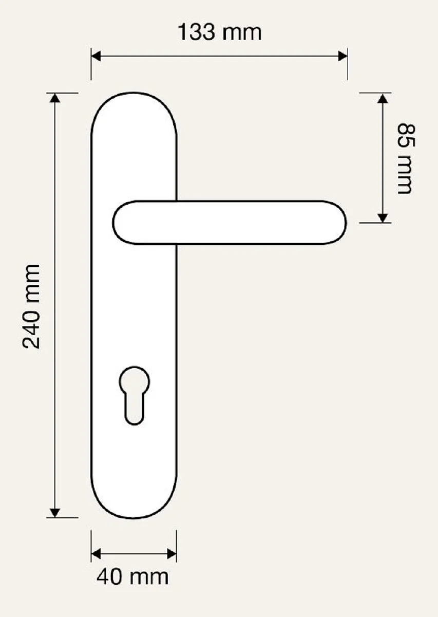 Barock Türgriff Set Messing patiniert H. 20,4 cm - Made in Italy