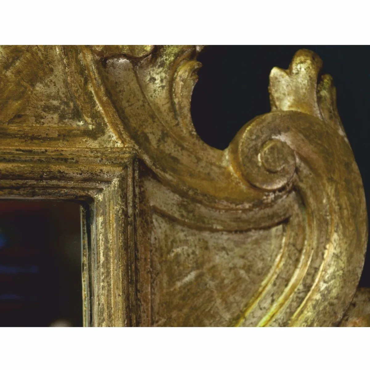 Luxus Barock Spiegel mit Kerzenhalter Antik Gold H. 85 cm - Made in Italy