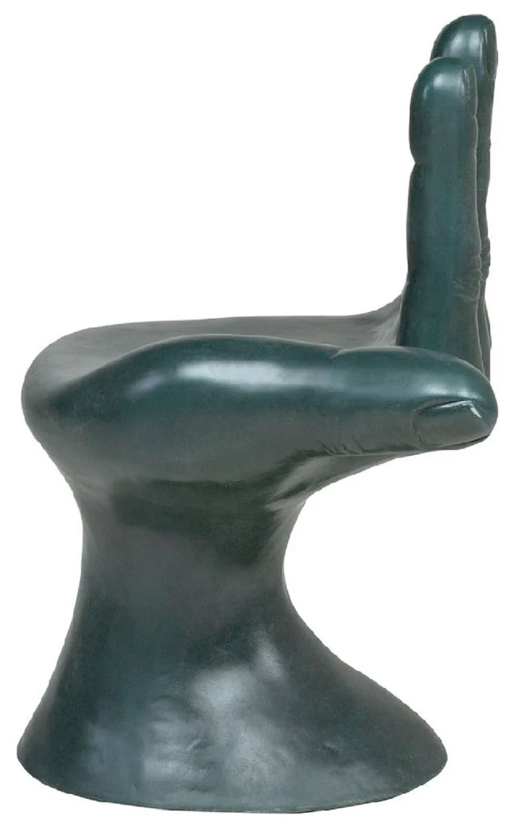 Luxus Designer Stuhl Hand Ozeanblau 60 x 50 x H. 89 cm - Fiberglas Stuhl - Luxus Möbel - Designer Möbel - Fiberglas Möbel