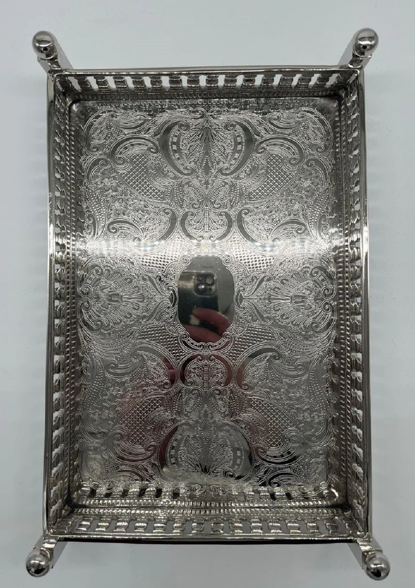 Luxus Messing Serviertablett Silber 32 cm