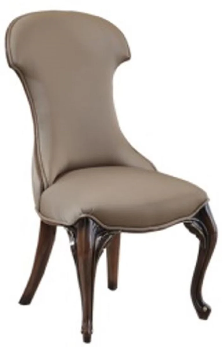 Luxus Barock Esszimmerstuhl 8er Set Grau / Dunkelbraun - Prunkvolle Esszimmerstühle im Barockstil - Barock Esszimmer Möbel - Luxus Esszimmer Möbel im Barockstil - Edel & Prunkvoll