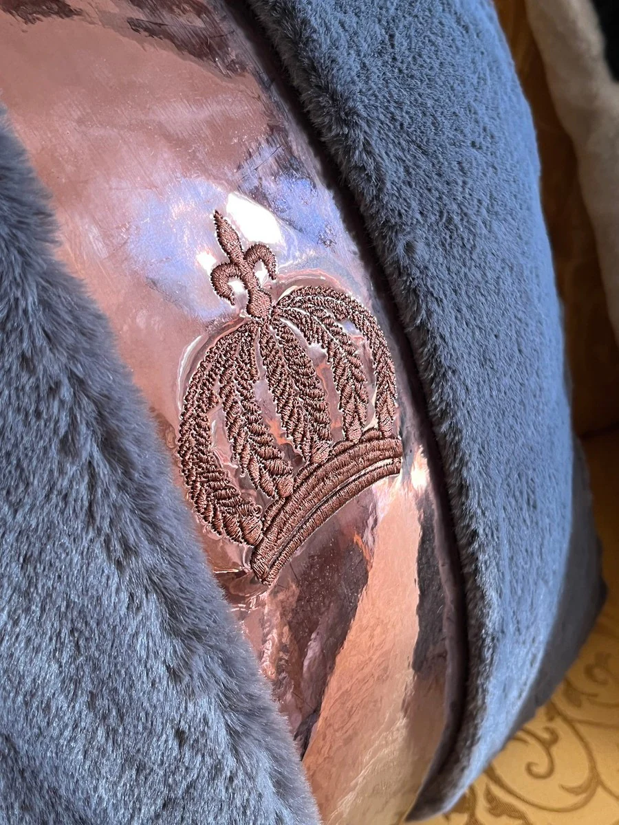 Harald Glööckler Luxus Deko Kissen Pompöös by Grau / Kupfer - Glööckler Kissen - Designer Zierkissen - Harald Glööckler Designer Deko Accessoires