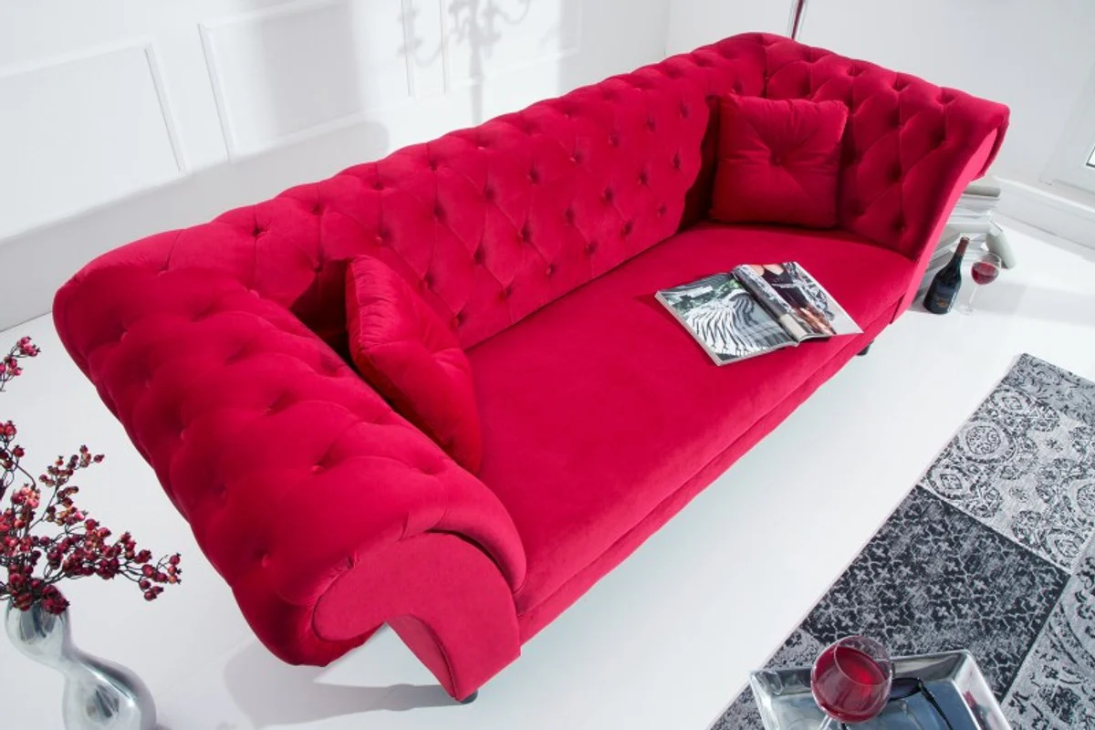 Chesterfield Sofa in Rot 225 x 90 x H. 79 cm - Designer Chesterfield Sofa