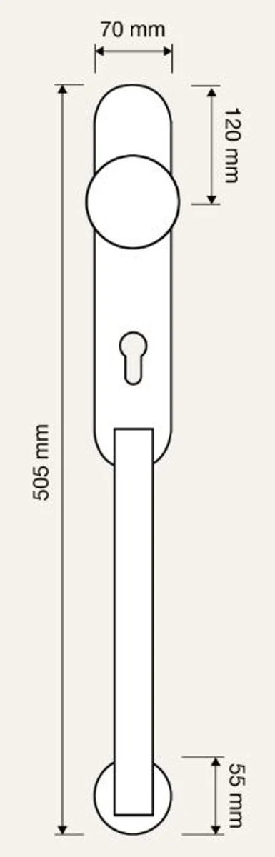 Jugendstil Türgriff / Türknauf Set Französisches Gold 7 x H. 50,5 cm - Luxus Qualität