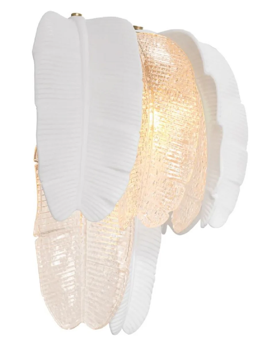 Luxus Wandleuchte Weiß 45 x H. 35,5 cm - Luxus Leuchten