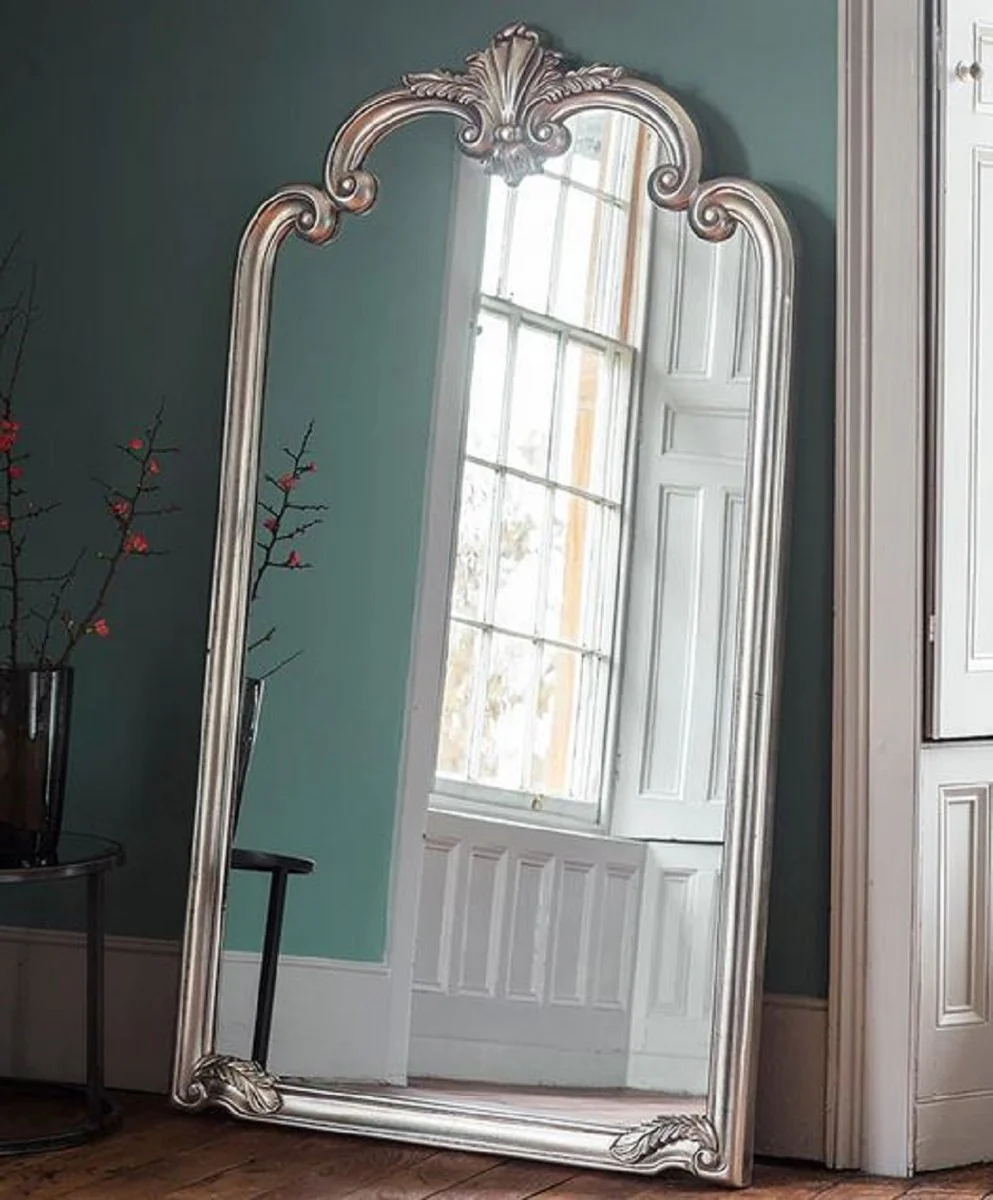 Luxus Barock Spiegel Silber - Prunkvoller italienischer Barockstil Wandspiegel - Handgefertigte Luxus Möbel im Barockstil - Prunkvolle Barock Möbel - Made in Italy - Luxus Qualität