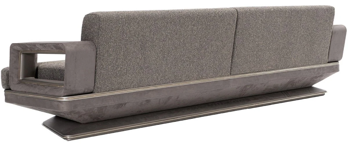 Luxus Sofa Grau / Silber 270 x 94 x H. 76 cm - Wohnzimmer Sofa - Hotel Sofa - Wohnzimmer Möbel - Wohnzimmer Einrichtung - Hotel Möbel - Luxus Möbel - Luxus Einrichtung
