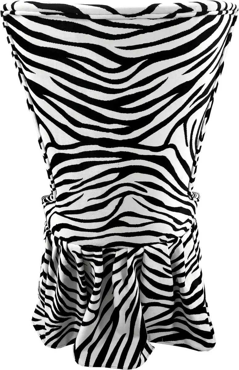 Pompöös by Luxus Barock Schloss Esszimmerstühle Zebra Schwarz / Weiß - Pompööse Barock Stühle designed by Harald Glööckler - 6 Esszimmerstühle - Barock Möbel