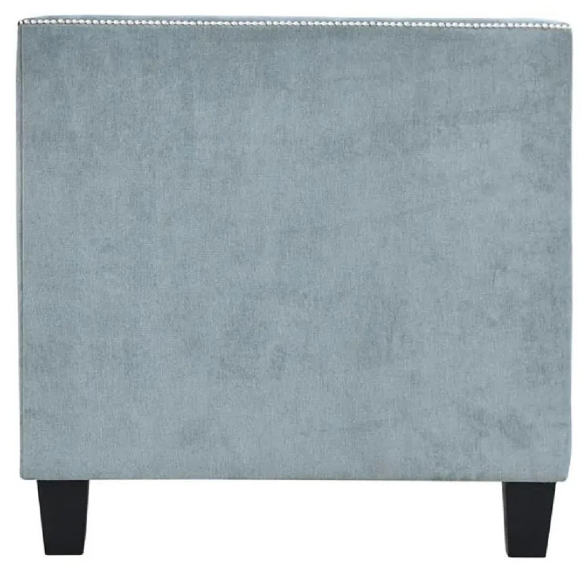 Chesterfield Sessel Hellblau / Schwarz 100 x 84 x H. 83 cm - Moderner Wohnzimmer Sessel - Chesterfield Wohnzimmer Möbel