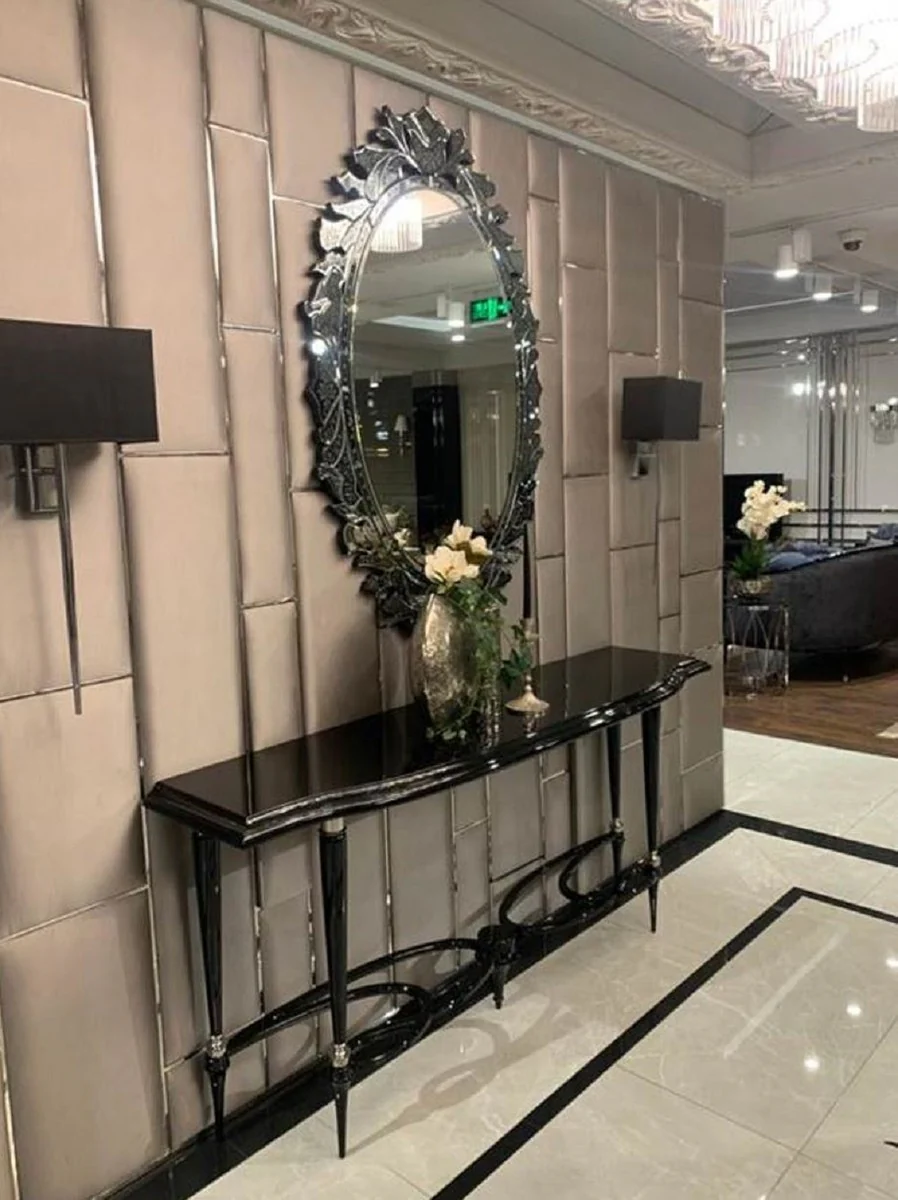 Luxus Art Deco Wandspiegel 60 x H. 120 cm - Prunkvoller ovaler Spiegel - Luxus Art Deco Möbel